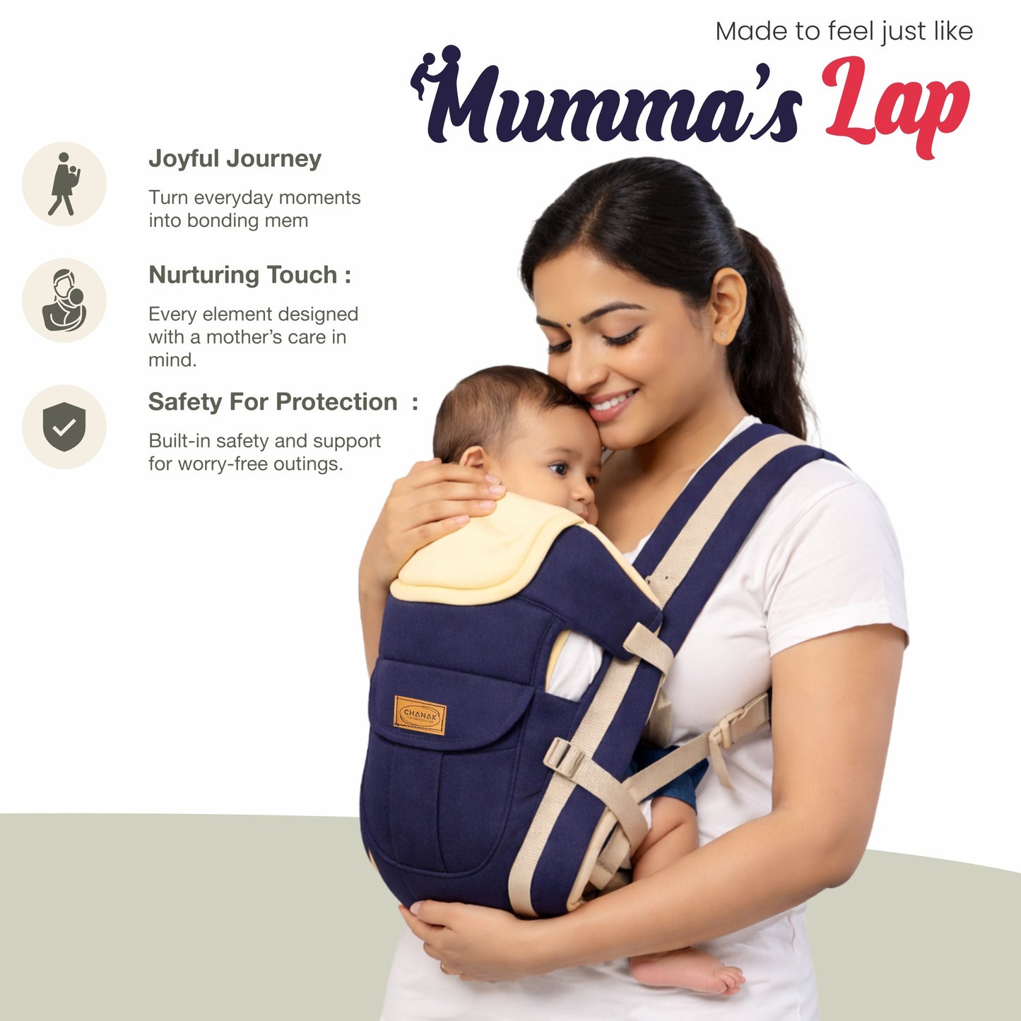 Chanak Baby Lap Carrier for 3+ Months | Padded Support Carrier Up to 15 kg | BIS Approved