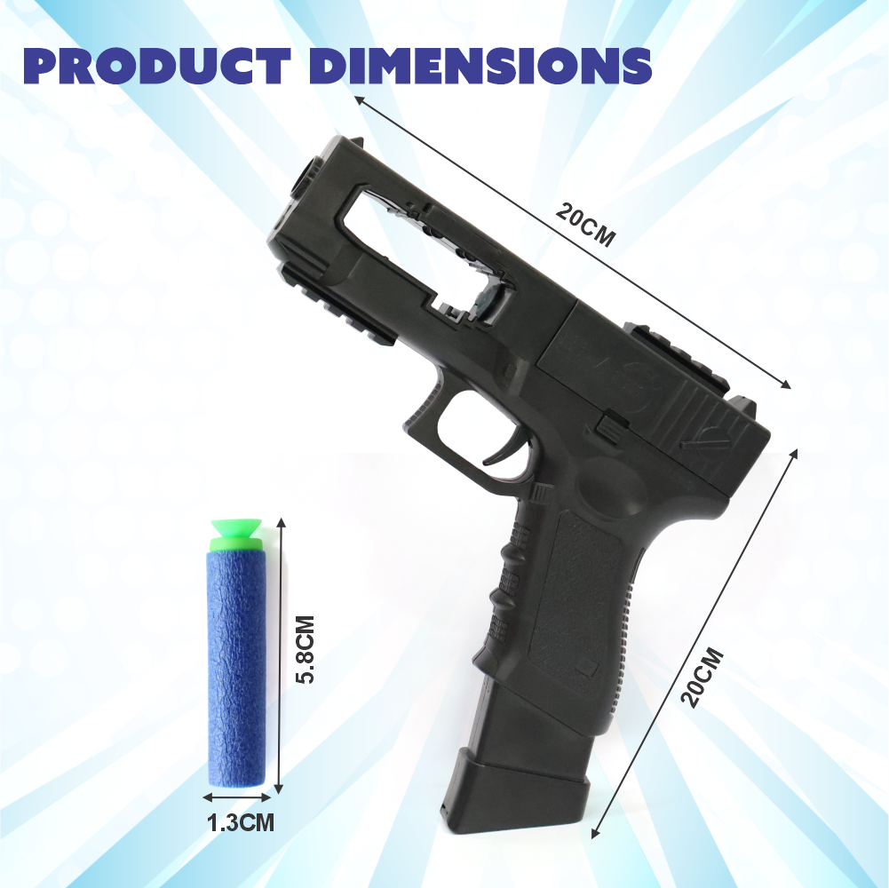 Chanak Automatic Dart Gun for Kids 3+ Years | 30 Rapid Fire Foam Bullets with Rechargeable Briefcase – BIS Approved