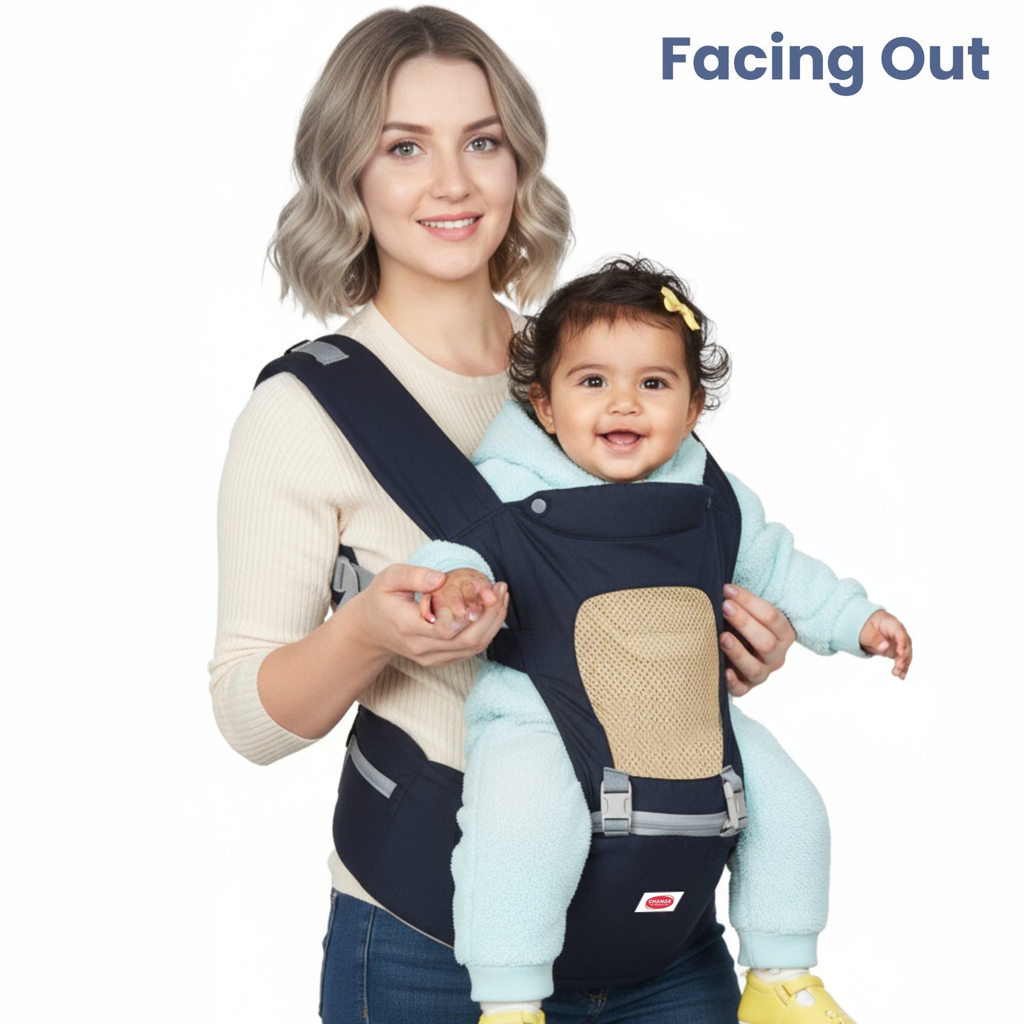 Chanak Baby Hip Seat Carrier for 4+ Months | 4-in-1 Ergonomic Carrier with Storage Pockets Up to 15 kg | BIS Approved