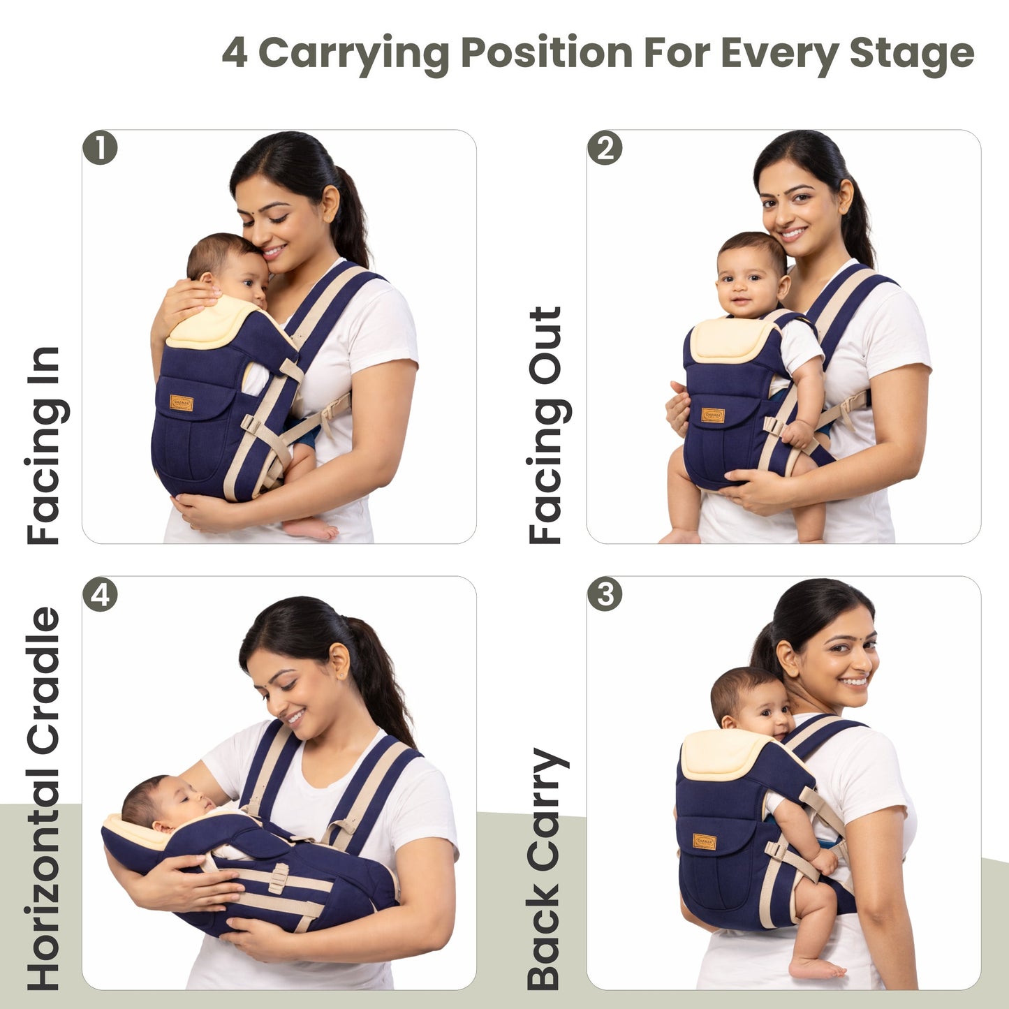Chanak Baby Lap Carrier for 3+ Months | Padded Support Carrier Up to 15 kg | BIS Approved