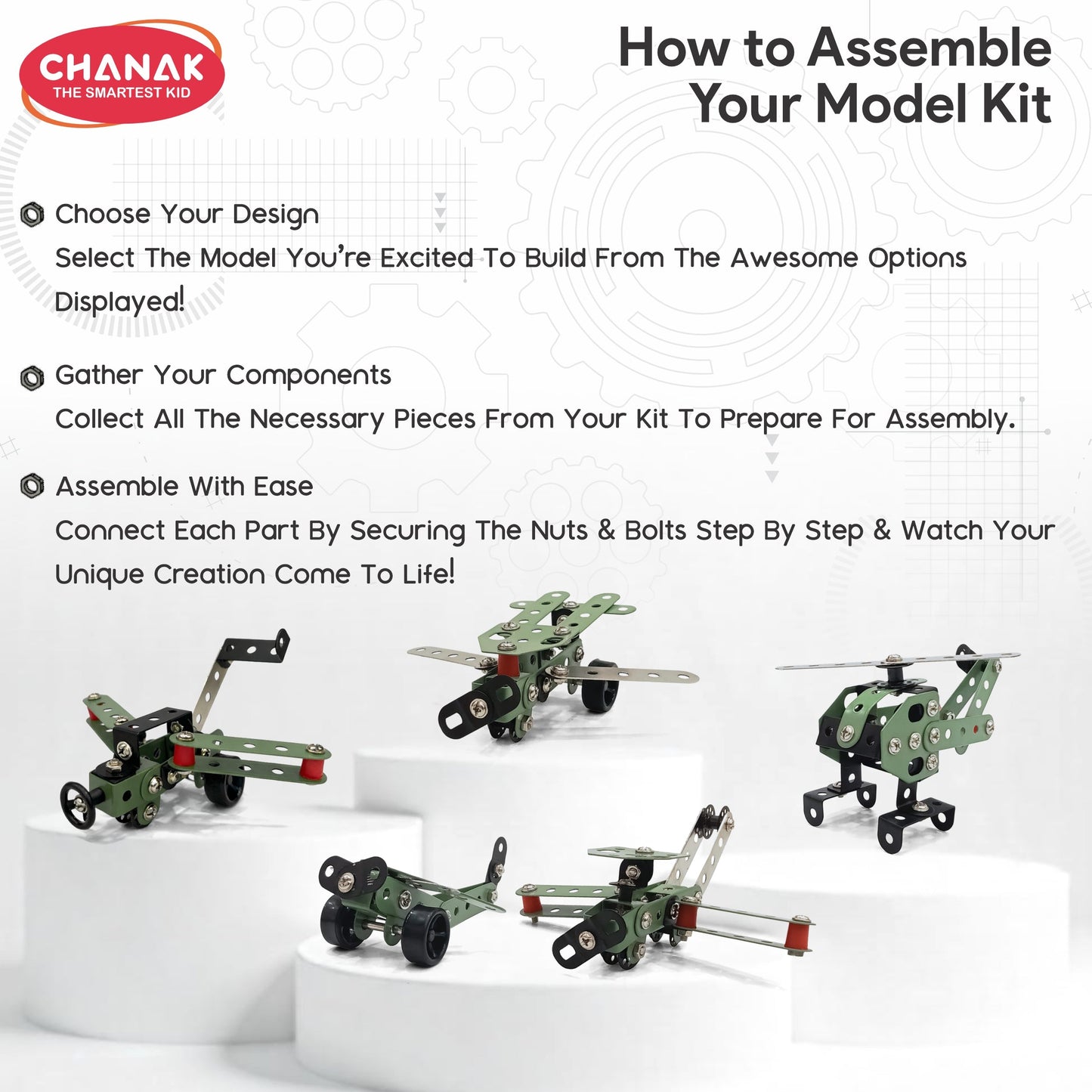 Chanak 91 Pcs STEM Aviation Vehicle Building Kit for Kids 8+ Years | Engineering Construction Set with Tools – BIS Approved