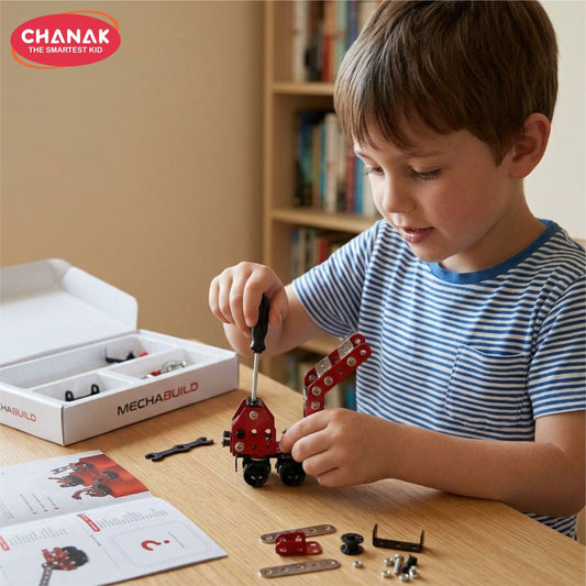 Chanak 134 Pcs STEM Construction Vehicle Building Kit for Kids 8+ Years | Engineering Assembly Set with Tools – BIS Approved